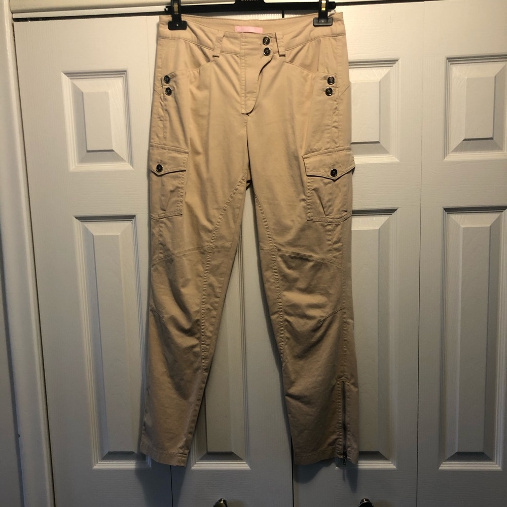 Basler Beige Pants Size: IT 44 with button detail